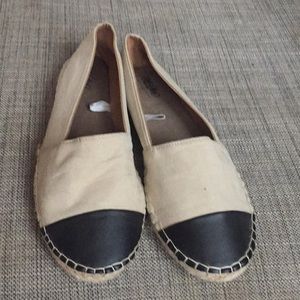 Black & Tan Flat Espadrilles